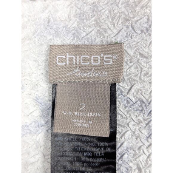 CHICO'S TRAVELERS Moroccan Crushed Open-Front Cardigan Jacket Artsy Boho 12/14 - Picture 8 of 10